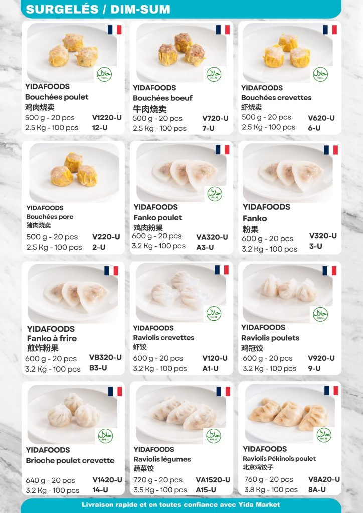 Plats de dim sum variés