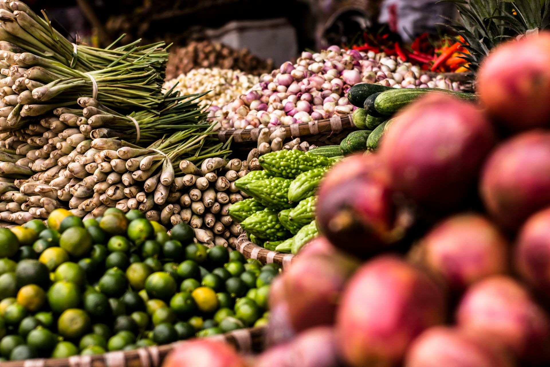 Étalage de légumes colorés